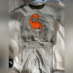 Gray Dinosaur Baby Outfit